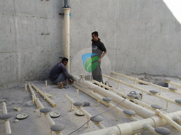 巴基斯坦市政生活污水曝氣系統安裝現場